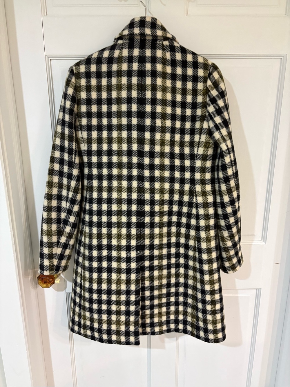 J.Crew Double Breasted Wool Coat in Cypress Black Ivory Oxford - Picture 9 of 11